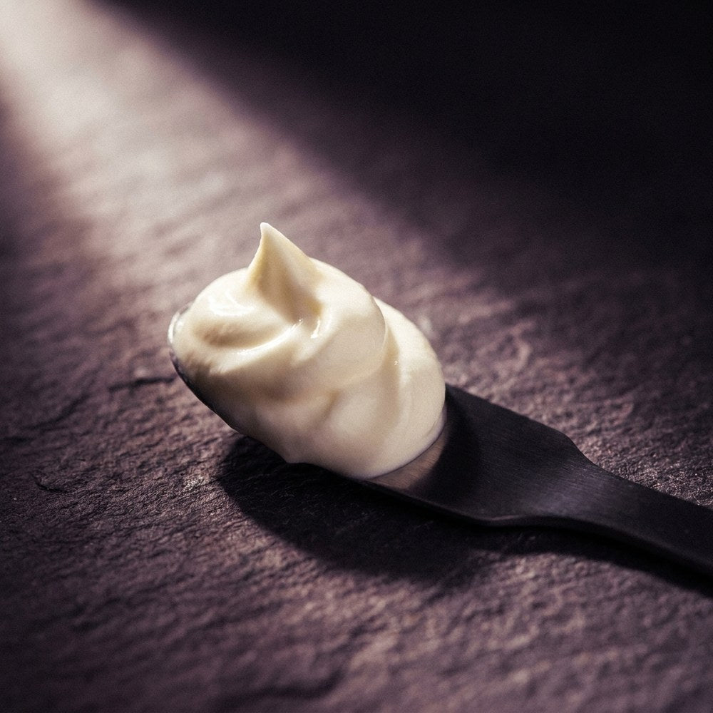 Cream on a spatula — the vitamins travel in this